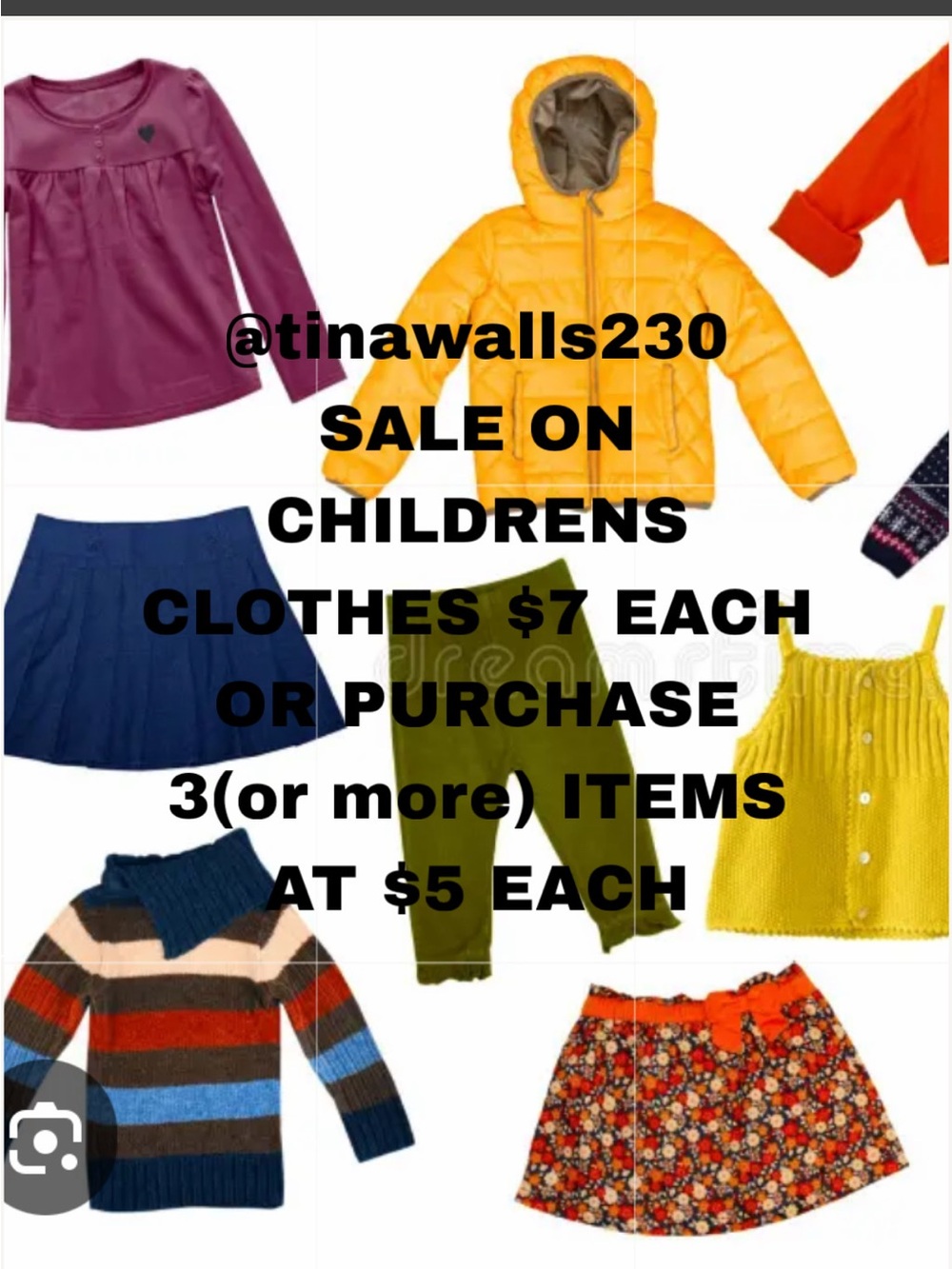 🥳 SALE- KIDS CLOTHES SALE- BUY 3 (or more)- GET FOR $5 EACH 🎉🛍️